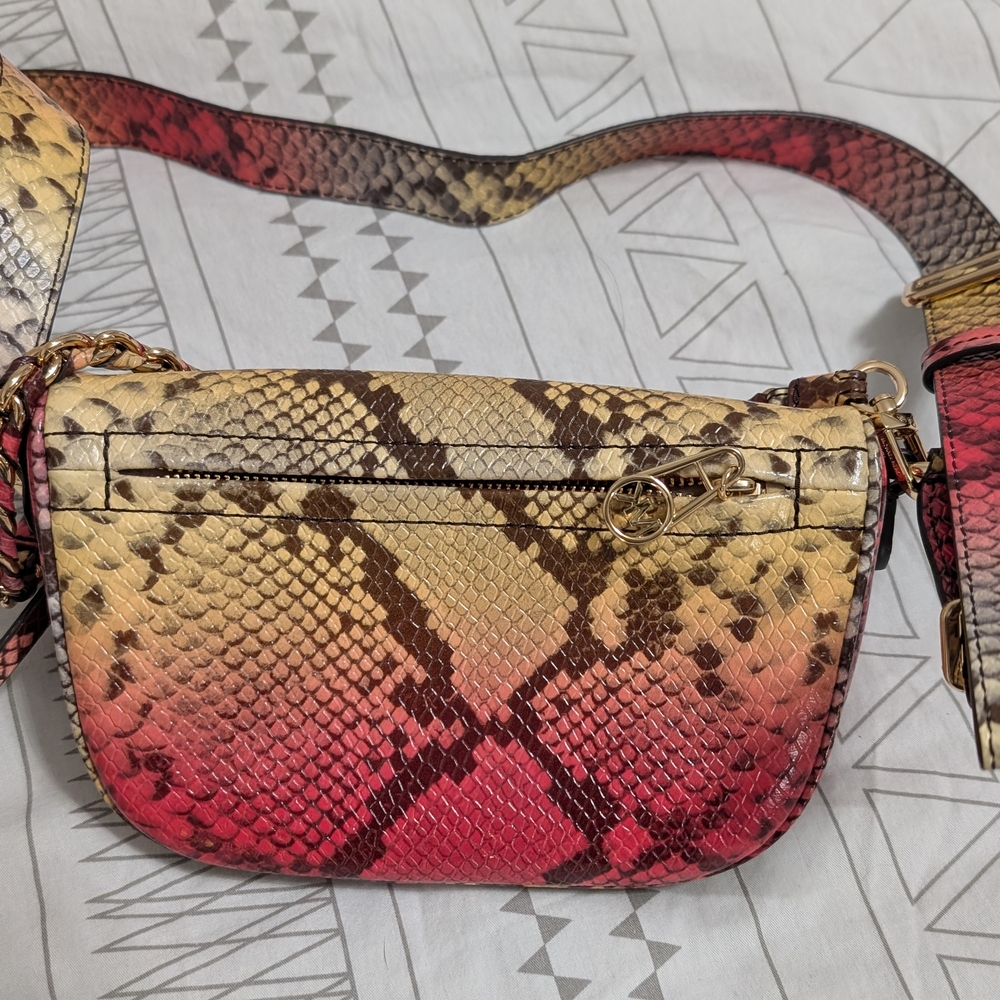 Multicolor Snake Print Crossbody Bag